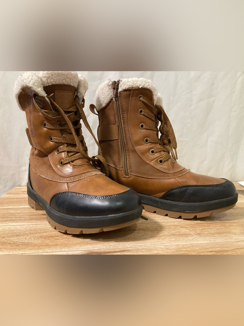 Denver Hayes Brown F-Max Insulated Winter Boots Ice Cleats Women’s Size 6